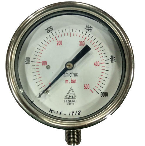 H.guru 63mm Capsule Low Range Pressure Gauge Back/bottom