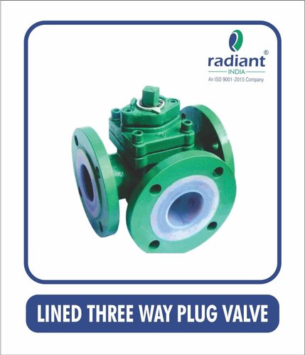 PTFE/FEP/PFA Lined Three Way Plug Valve